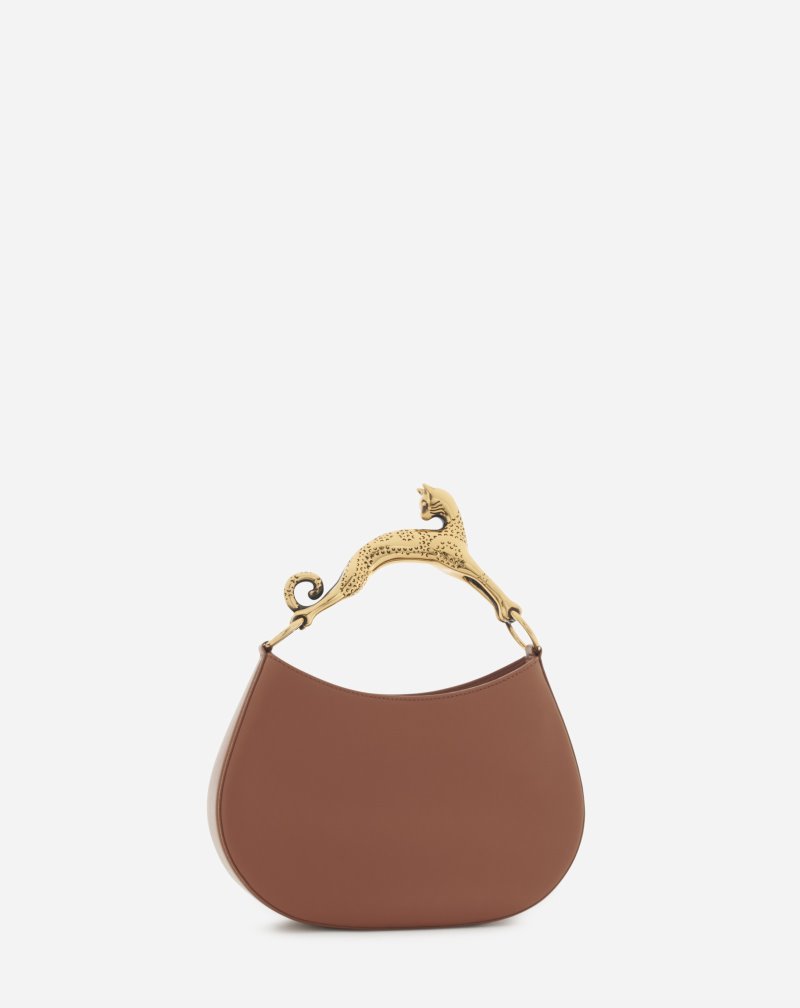 Lanvin Leather Hobo Cat Bag Sm Hobo Väska Dam Bruna | HY47-3277E0