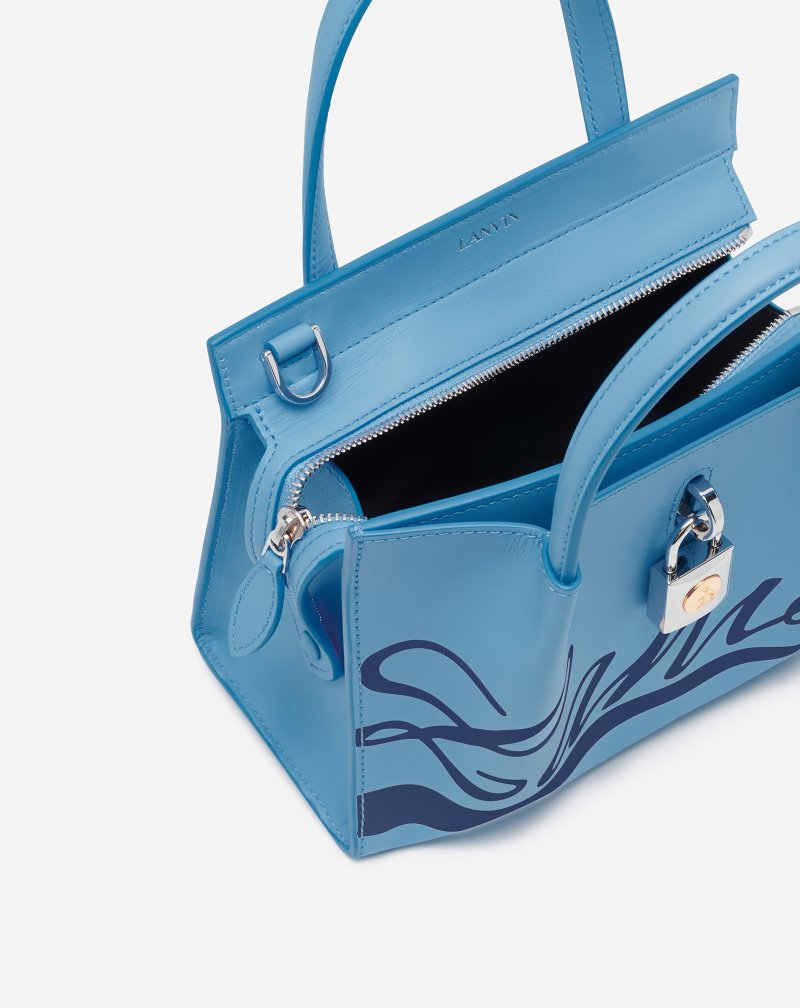 Lanvin Leather Lanvin Bogey Nano Day Bag Väskor Dam Ljusblå | EW59-5989O6