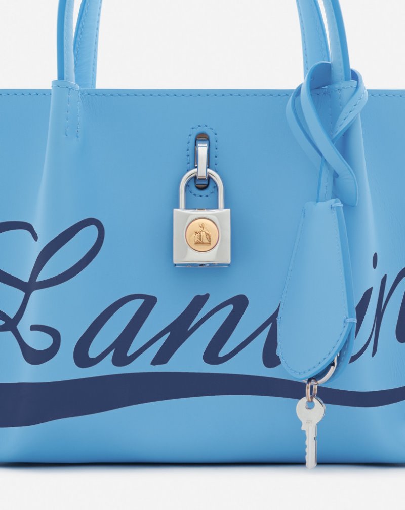 Lanvin Leather Lanvin Bogey Nano Day Bag Väskor Dam Ljusblå | EW59-5989O6