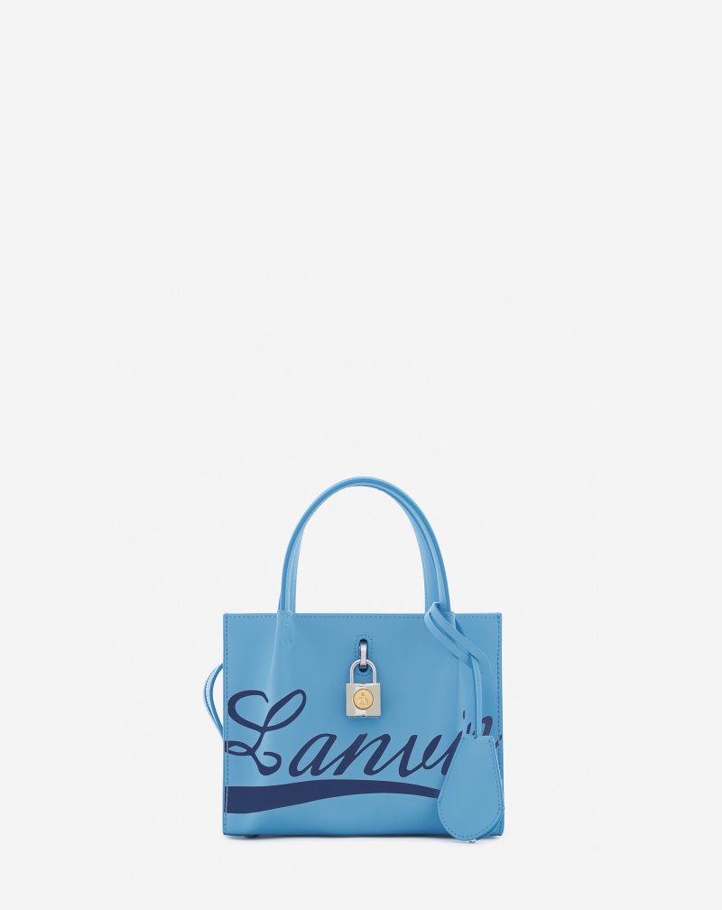 Lanvin Leather Lanvin Bogey Nano Day Bag Väskor Dam Ljusblå | EW59-5989O6