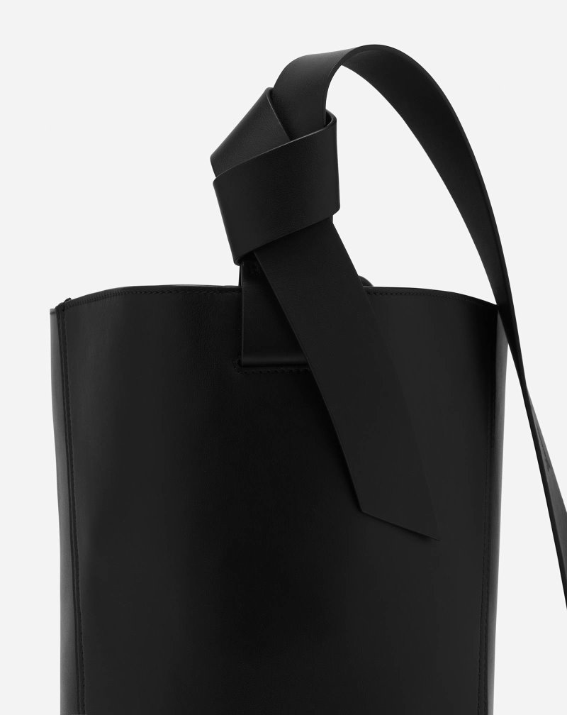 Lanvin Leather Mm Hobo Tie Bag Hobo Väska Herr Svarta | BG20-8080U8