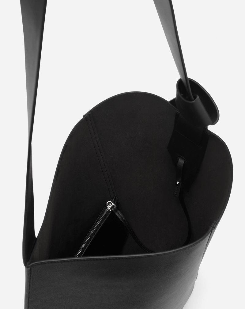 Lanvin Leather Mm Hobo Tie Bag Hobo Väska Herr Svarta | BG20-8080U8
