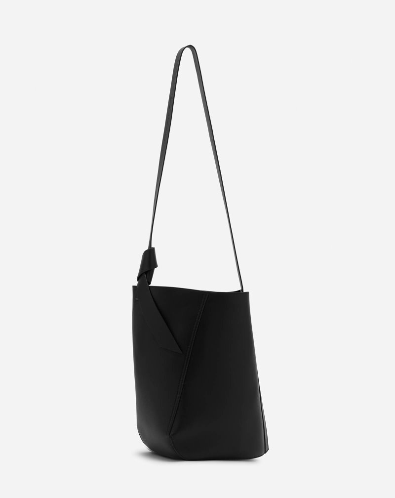 Lanvin Leather Mm Hobo Tie Bag Hobo Väska Herr Svarta | BG20-8080U8