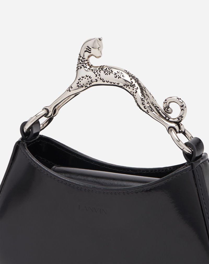 Lanvin Leather Nano Hobo Cat Bag Hobo Väska Dam Svarta | RR59-7689P1