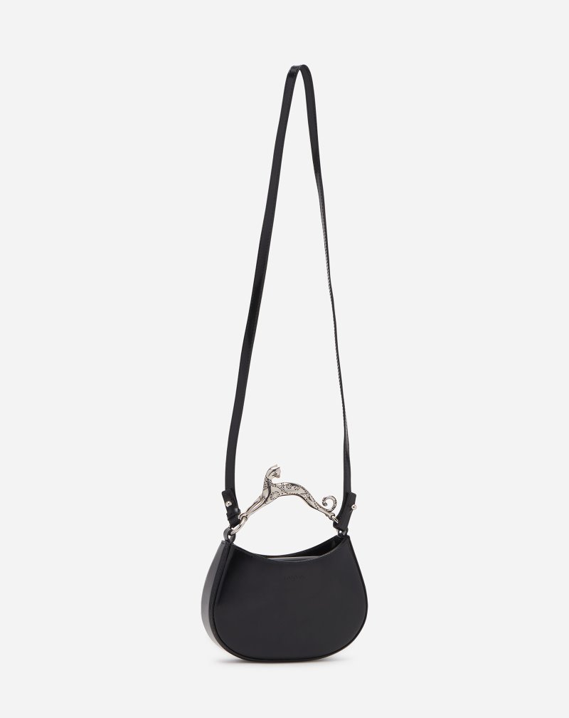 Lanvin Leather Nano Hobo Cat Bag Hobo Väska Dam Svarta | RR59-7689P1