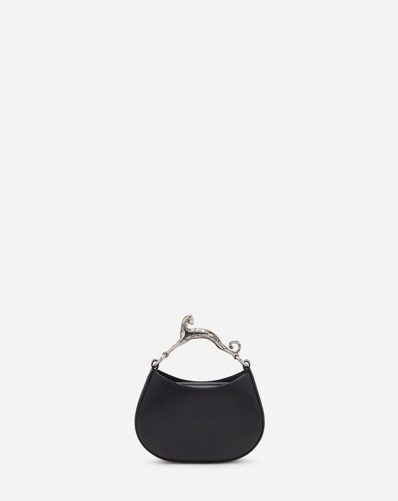 Lanvin Leather Nano Hobo Cat Bag Hobo Väska Dam Svarta | RR59-7689P1