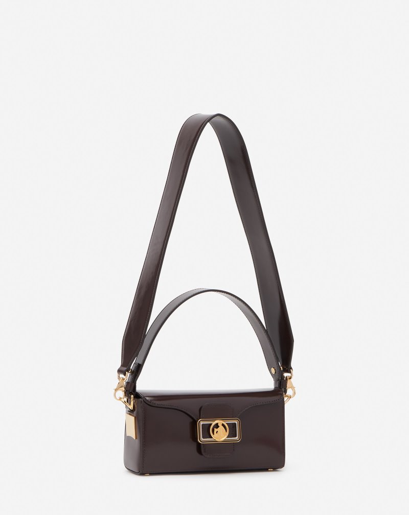Lanvin Leather Nano Pencil Bag Väskor Dam Kaffe | ZU04-7294W9