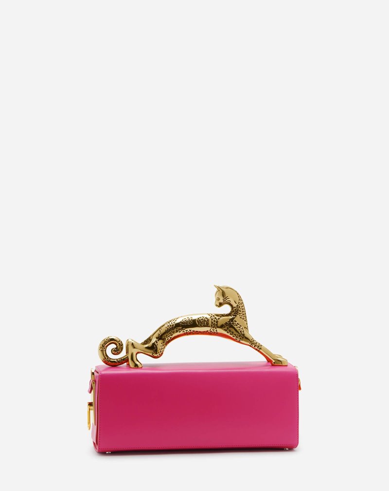 Lanvin Leather Pencil Cat Bag Väskor Dam Rosa | AO59-7389J9