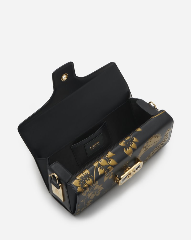 Lanvin Leather Rateau Pencil Cat Bag Väskor Dam Svarta Guld | SV07-9097M8