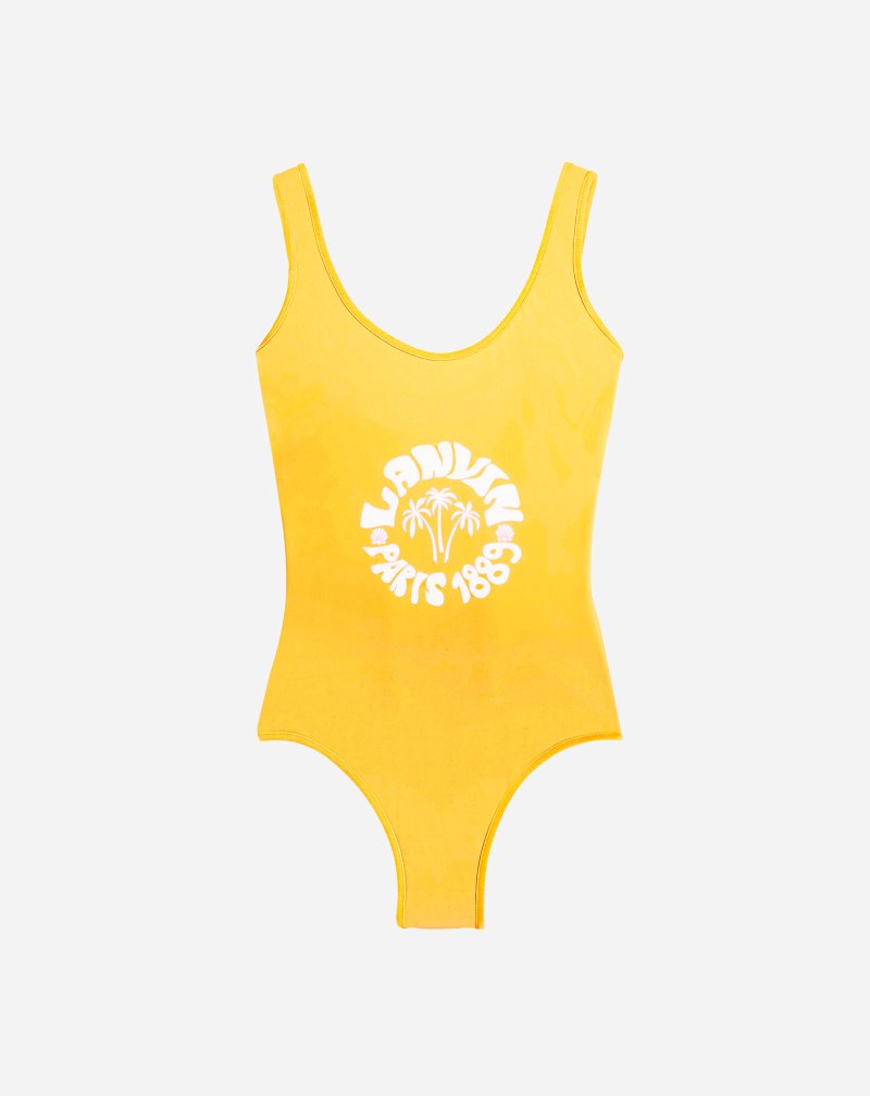 Lanvin Logo Swimsuits Baddräkter Dam Gula | HM29-7459Z0