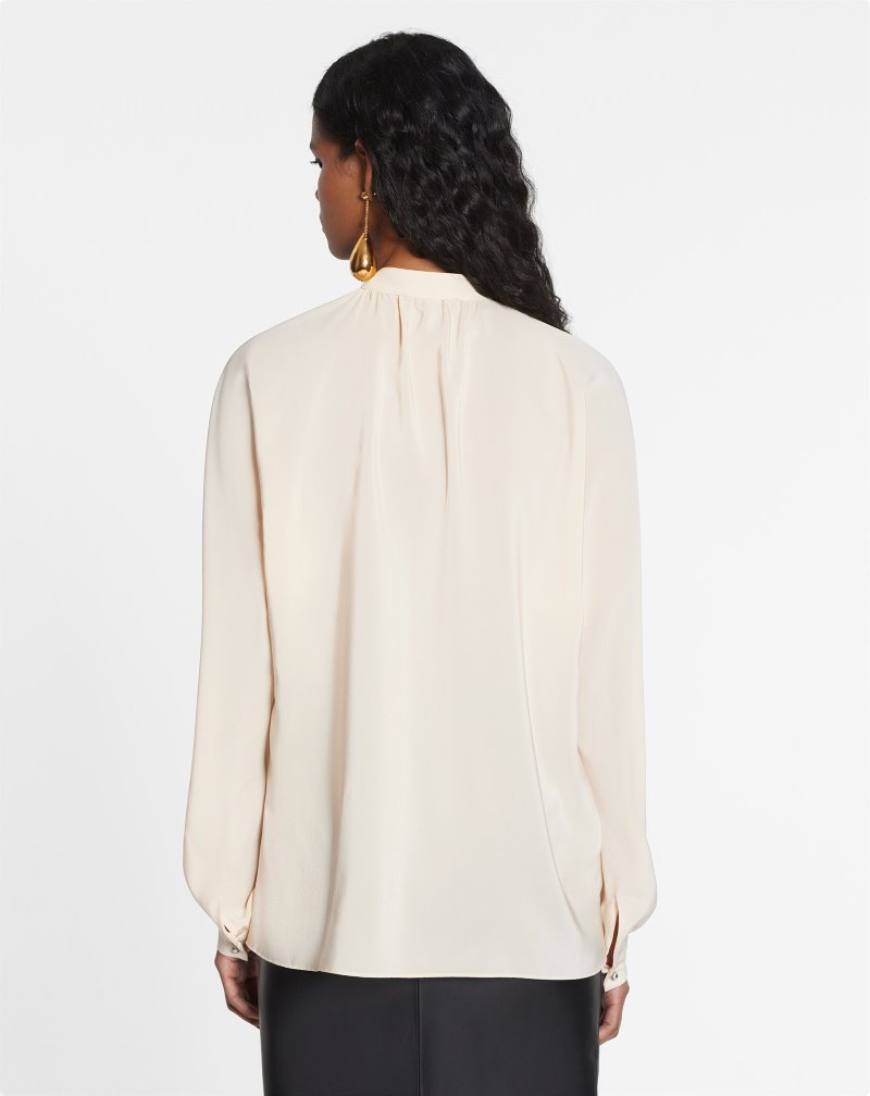 Lanvin Long-sleeve Blouse Blus Dam Beige | BI42-5942X4