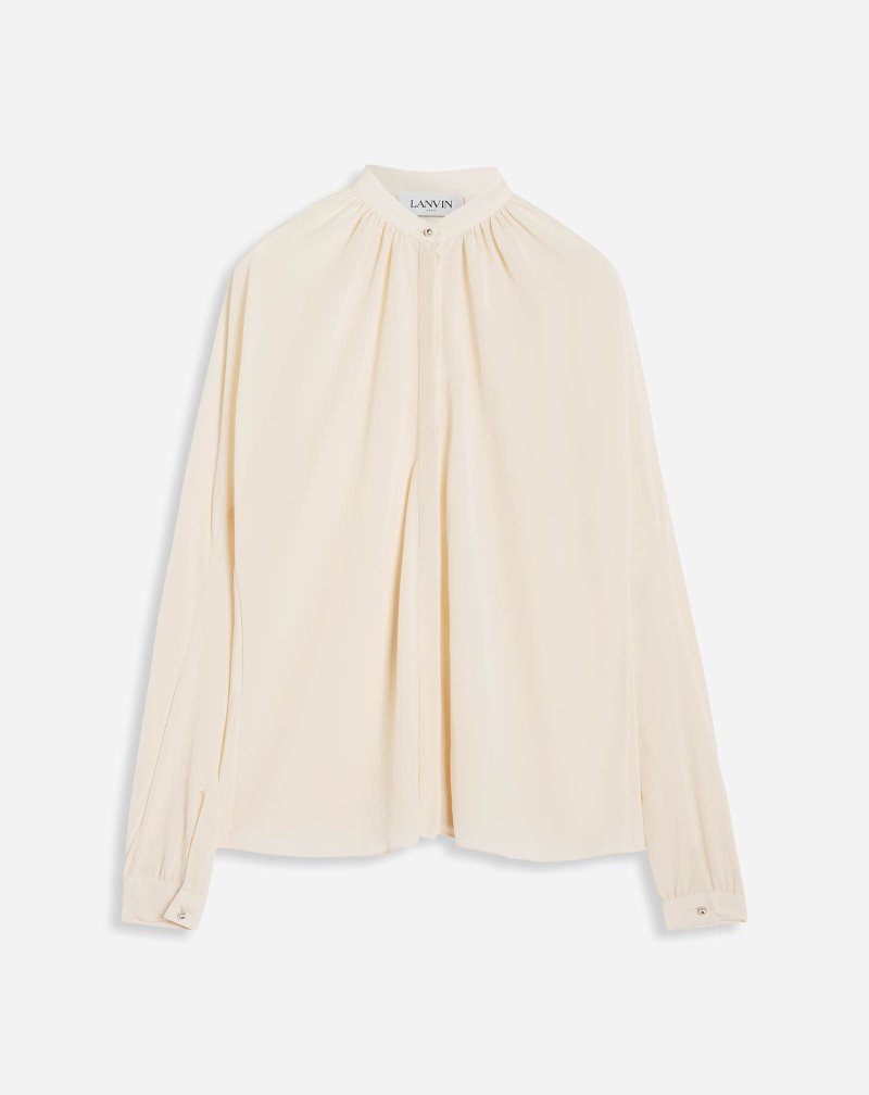 Lanvin Long-sleeve Blouse Blus Dam Beige | BI42-5942X4