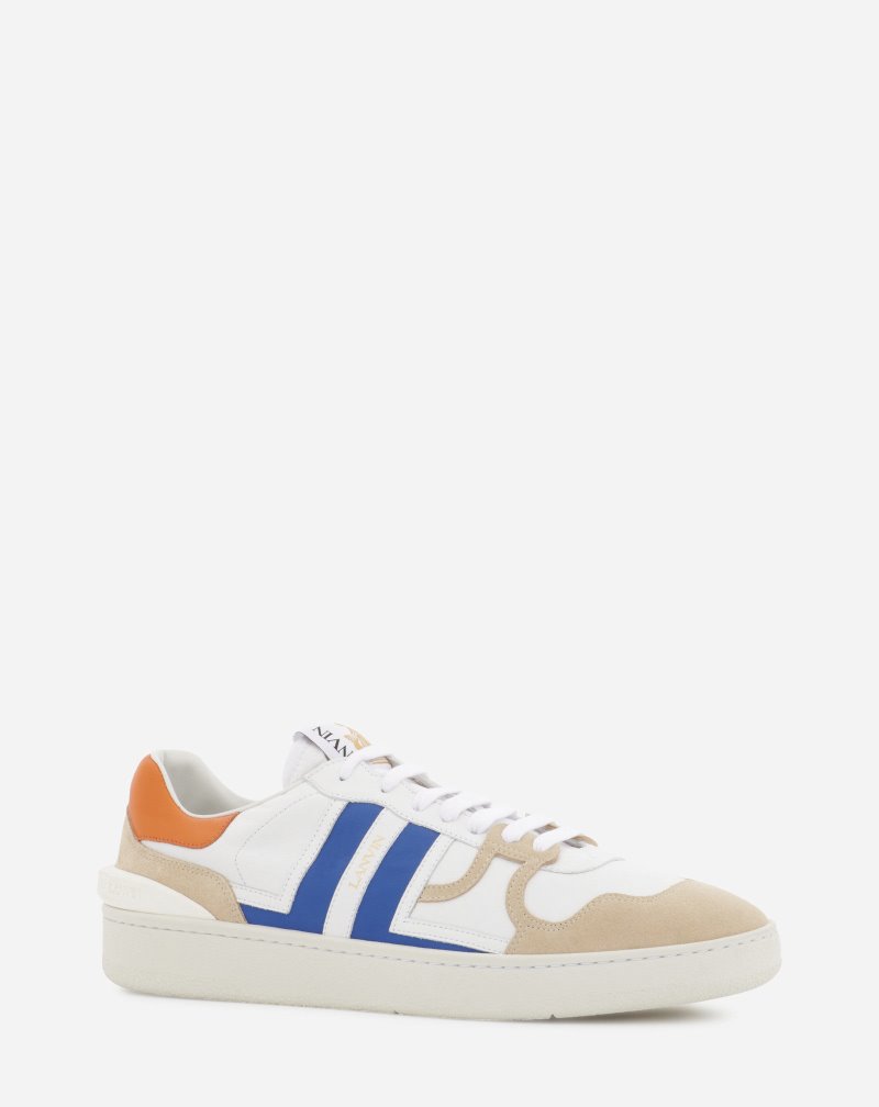 Lanvin Low Clay Sneakers In Leather Sneakers Dam Vita Blå | TZ81-4011M5