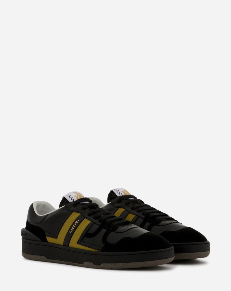 Lanvin Low Clay Sneakers In Leather Sneakers Herr Svarta Guld | WO77-0297J6