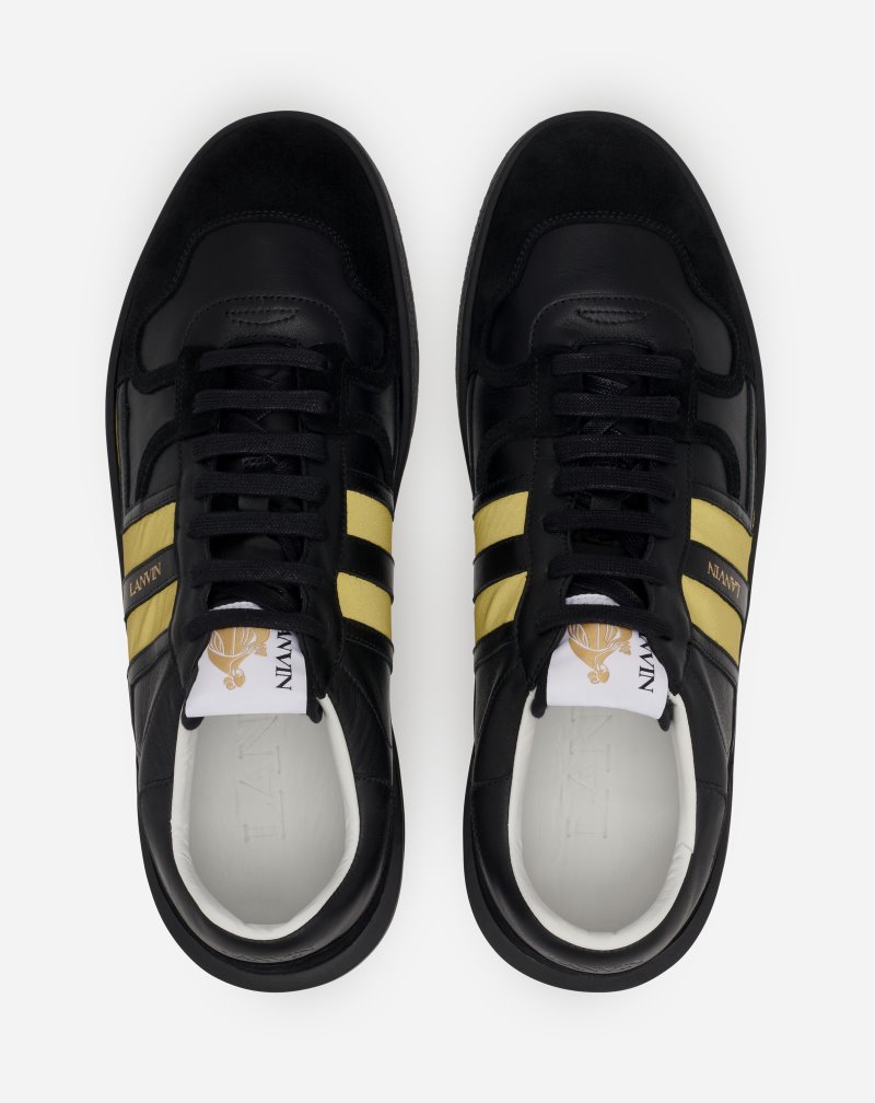 Lanvin Low Clay Sneakers In Leather Sneakers Herr Svarta Guld | WO77-0297J6