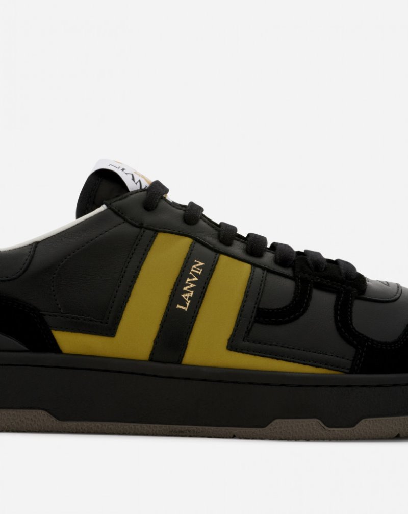 Lanvin Low Clay Sneakers In Leather Sneakers Herr Svarta Guld | WO77-0297J6