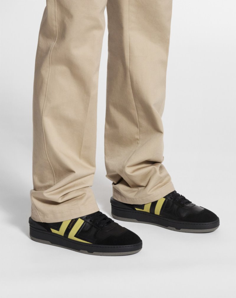 Lanvin Low Clay Sneakers In Leather Sneakers Herr Svarta Guld | WO77-0297J6