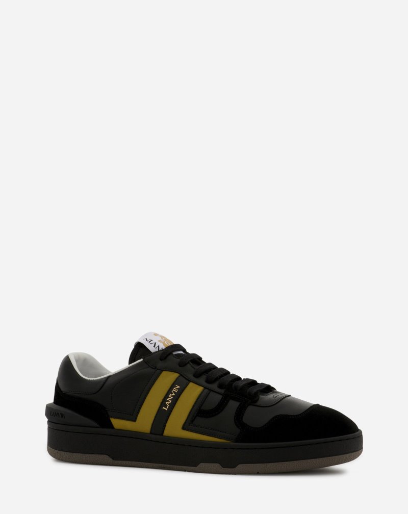 Lanvin Low Clay Sneakers In Leather Sneakers Herr Svarta Guld | WO77-0297J6