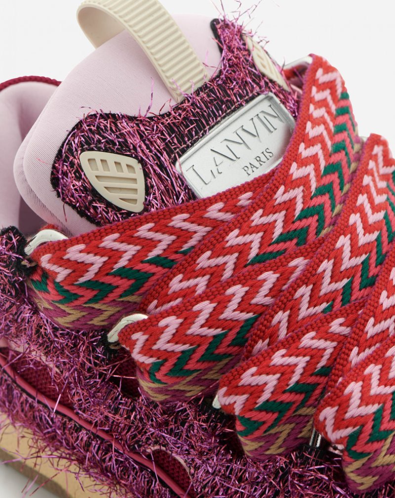 Lanvin Lurex Curb Sneakers Sneakers Dam Rosa | GR33-7333Y2