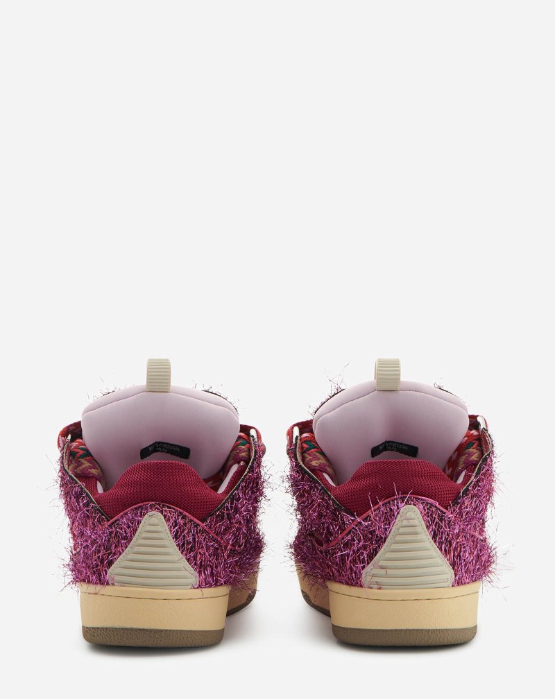 Lanvin Lurex Curb Sneakers Sneakers Dam Rosa | GR33-7333Y2