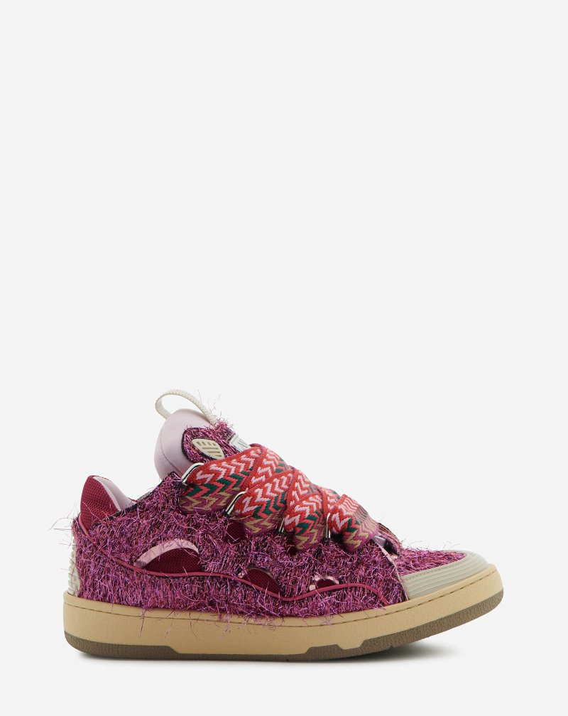 Lanvin Lurex Curb Sneakers Sneakers Dam Rosa | GR33-7333Y2
