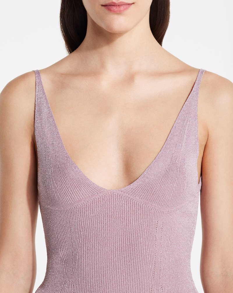 Lanvin Lurex Tank Top Blast Dam Ljuslila | UW79-9679R2