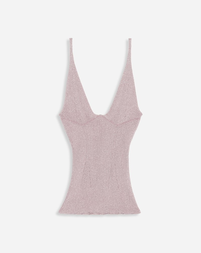 Lanvin Lurex Tank Top Blast Dam Ljuslila | UW79-9679R2