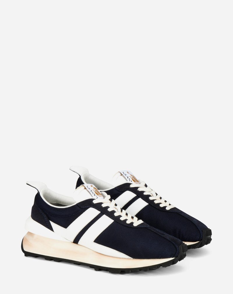 Lanvin Mesh Bumpr Sneakers Sneakers Herr Svarta Vita | DW87-9557J1