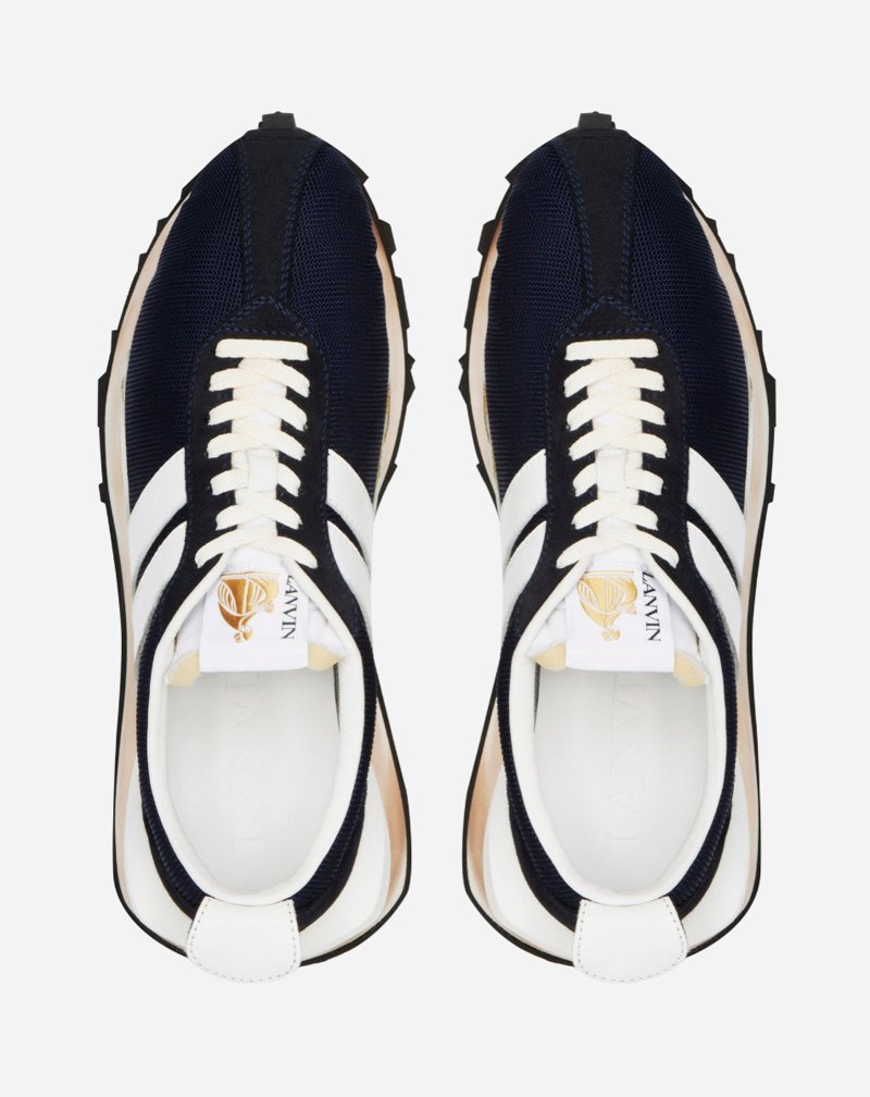 Lanvin Mesh Bumpr Sneakers Sneakers Herr Svarta Vita | DW87-9557J1