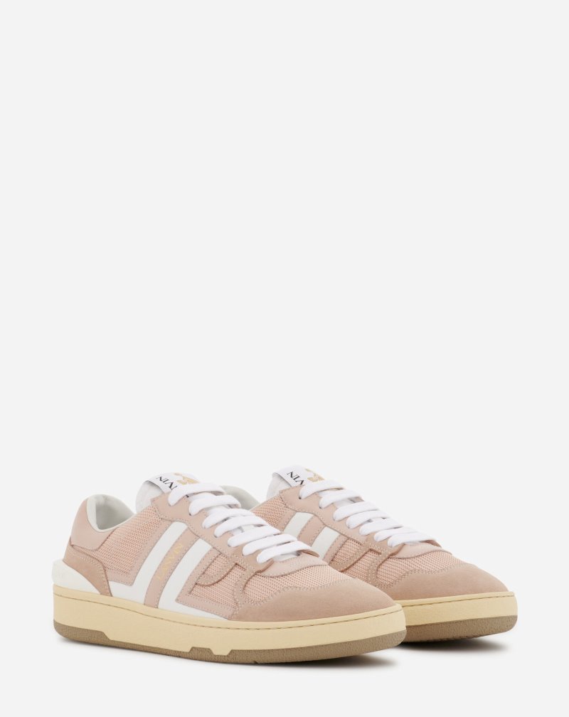 Lanvin Mesh Clay Sneakers Sneakers Dam Rosa Vita | UU90-0180K8