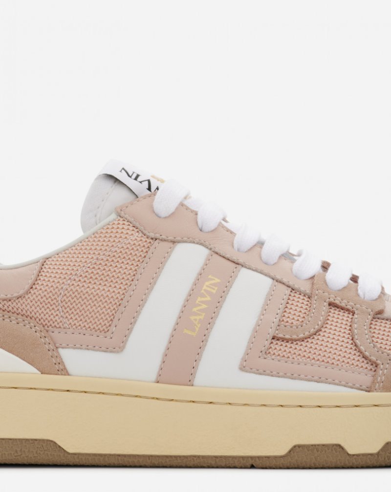 Lanvin Mesh Clay Sneakers Sneakers Dam Rosa Vita | UU90-0180K8