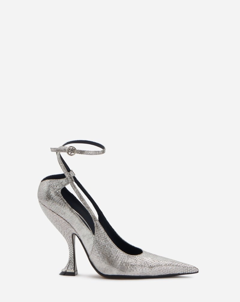 Lanvin Metallic Karung Rita Pumps Klackar Dam Silver | WR21-5801Z5
