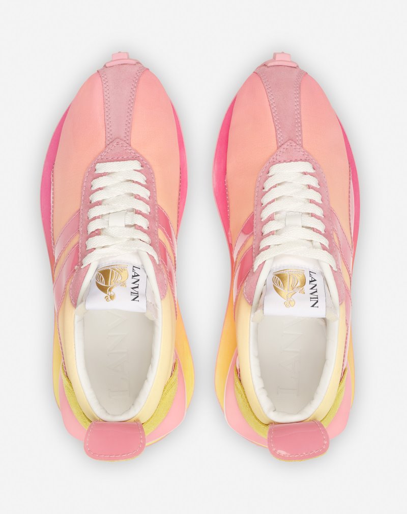 Lanvin Nylon Bumpr Sneakers Sneakers Dam Ljusrosa Gula | EP95-6675H6