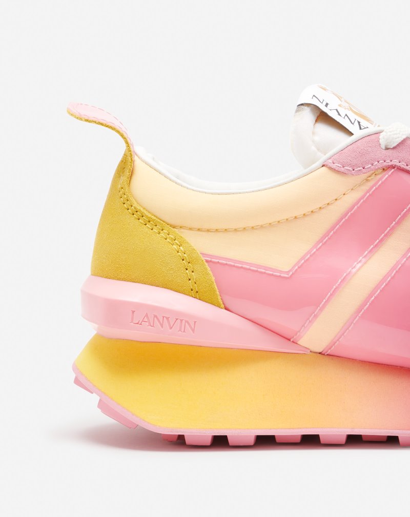 Lanvin Nylon Bumpr Sneakers Sneakers Dam Ljusrosa Gula | EP95-6675H6