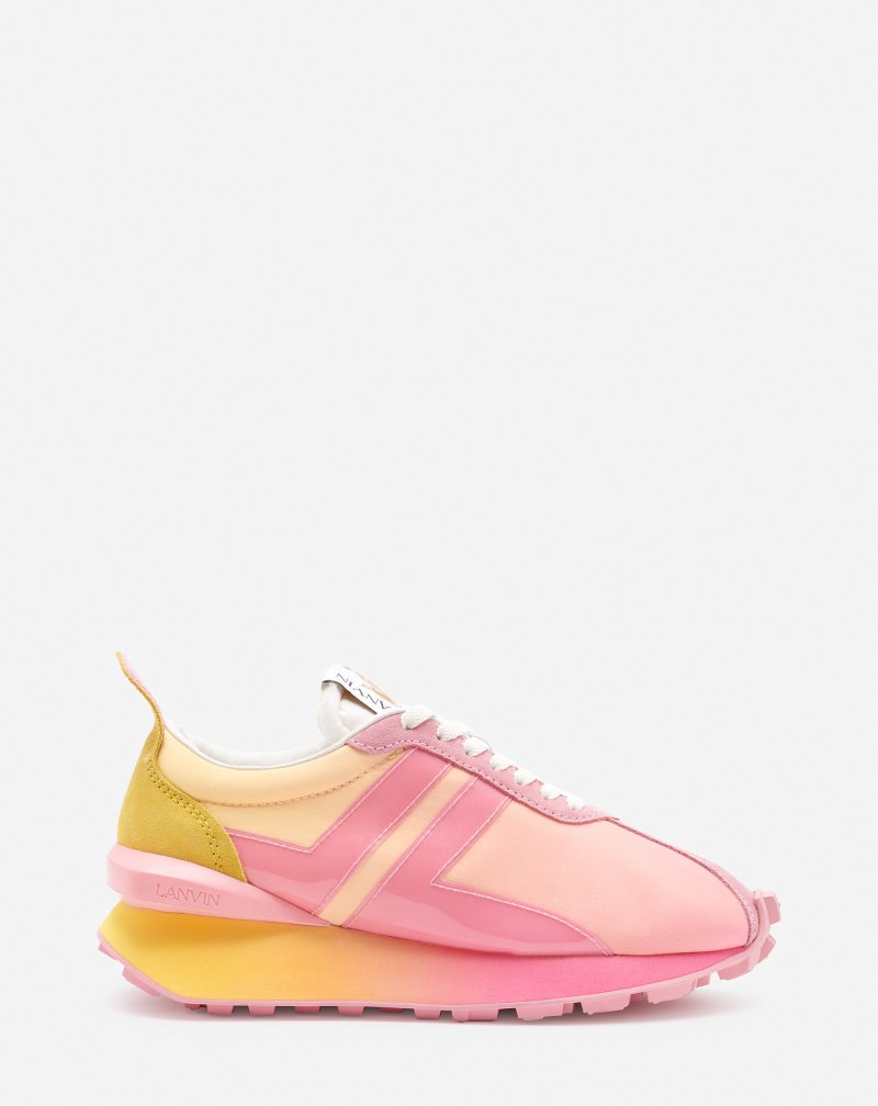 Lanvin Nylon Bumpr Sneakers Sneakers Dam Ljusrosa Gula | EP95-6675H6