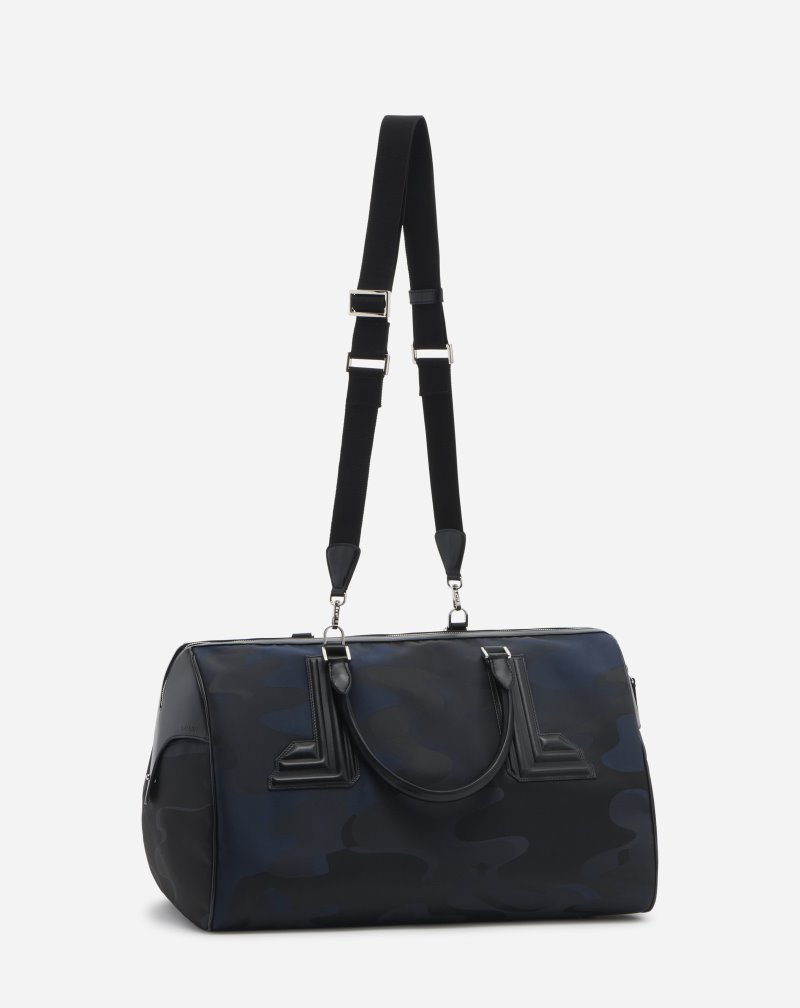 Lanvin Nylon Duffle Bag L Crossbody Väska Herr Mörkblå | TK97-3757E2