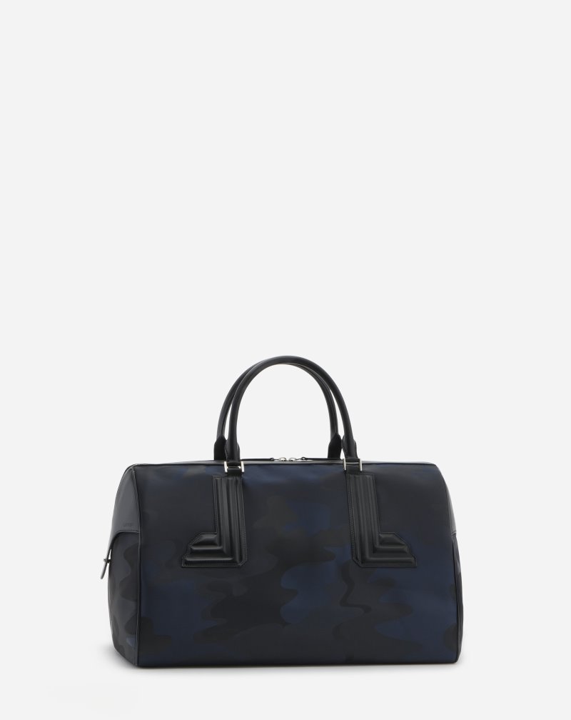 Lanvin Nylon Duffle Bag L Crossbody Väska Herr Mörkblå | TK97-3757E2