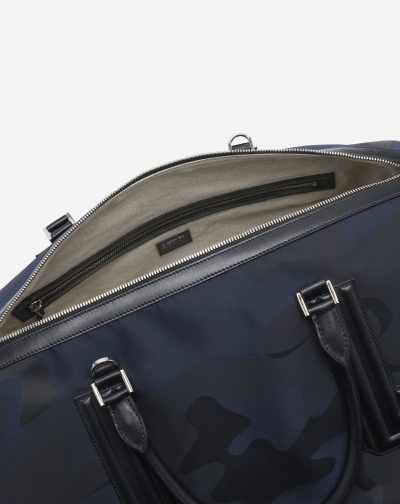 Lanvin Nylon Duffle Bag L Crossbody Väska Herr Mörkblå | TK97-3757E2
