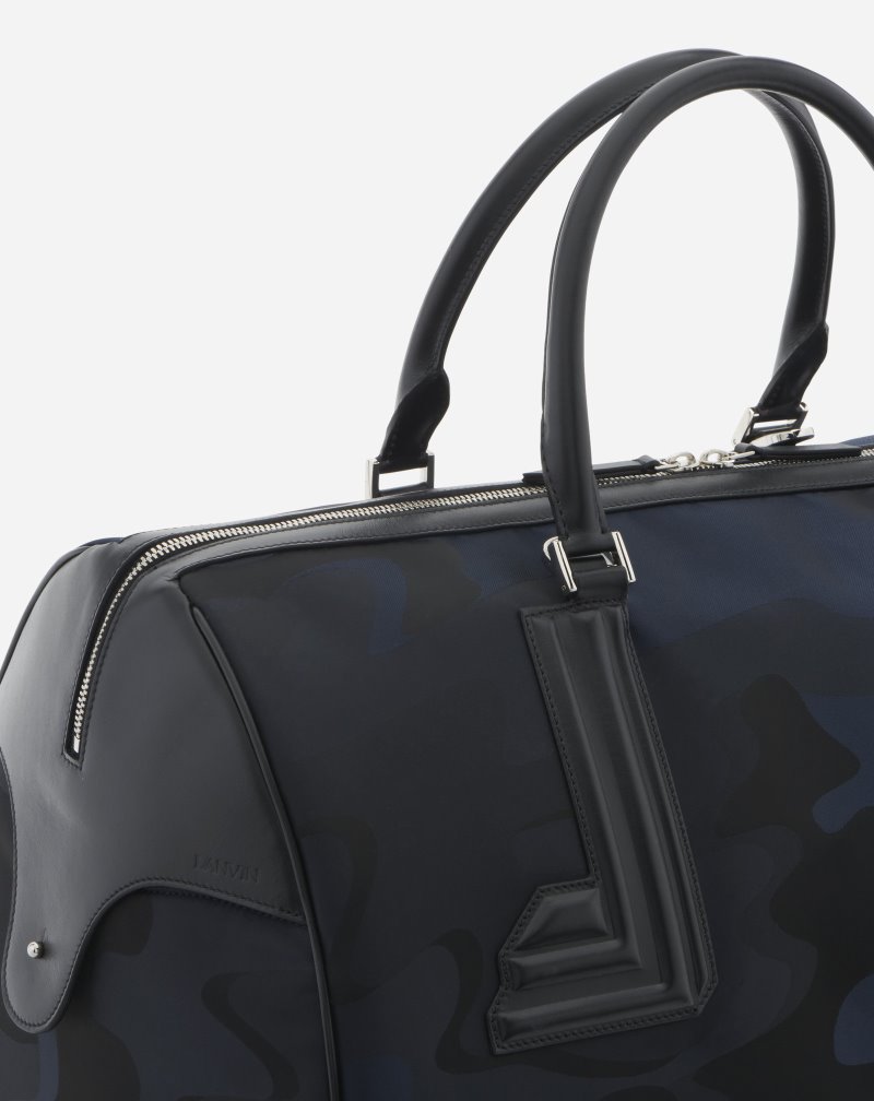 Lanvin Nylon Duffle Bag L Crossbody Väska Herr Mörkblå | TK97-3757E2