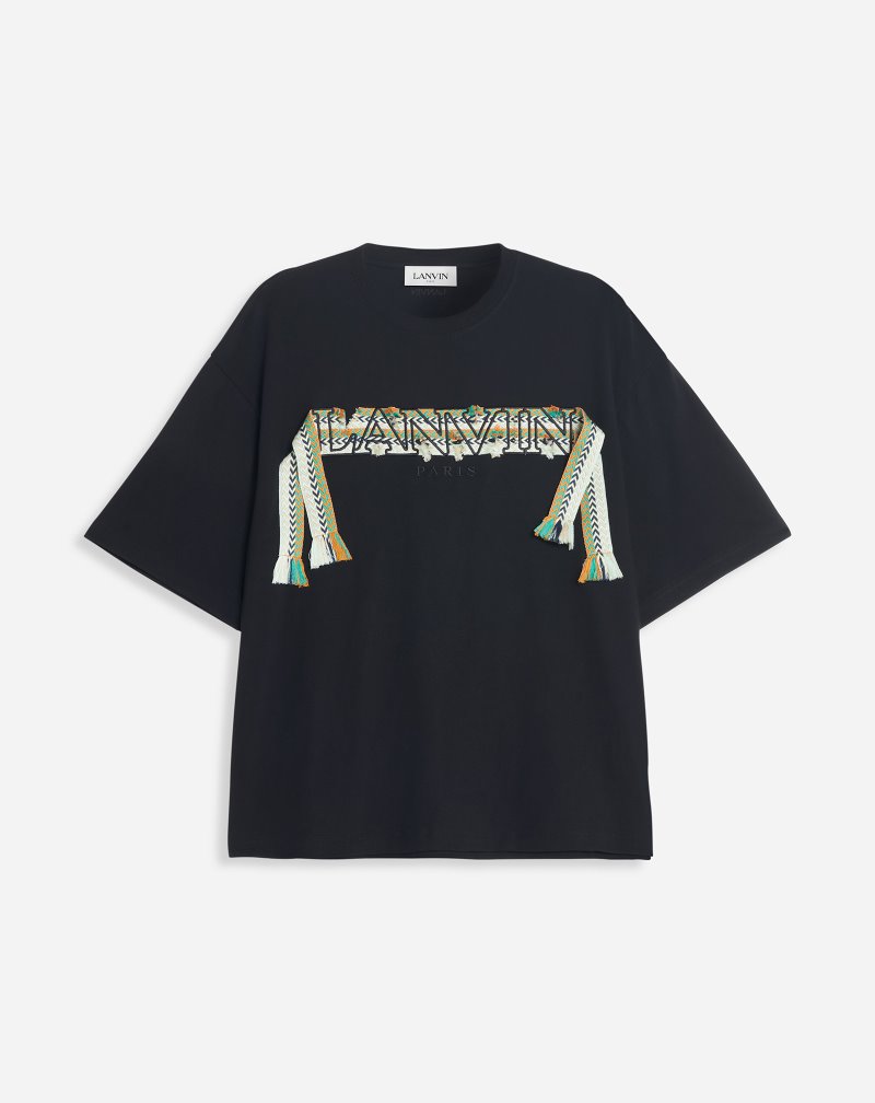 Lanvin Oversized Curb T Shirts T-shirt Herr Svarta | TF88-3468P7