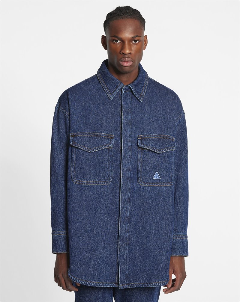 Lanvin Oversized Denim Overshirt Övertröja Herr Ljusblå | YE23-4353G3