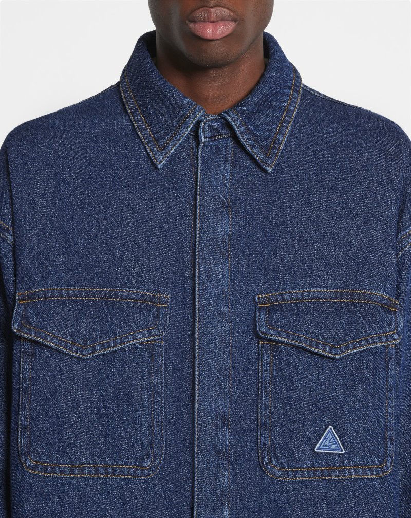 Lanvin Oversized Denim Overshirt Övertröja Herr Ljusblå | YE23-4353G3