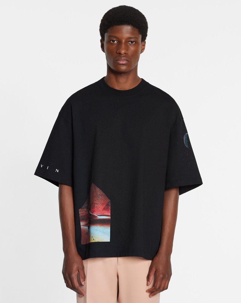 Lanvin Oversized T Shirts With Sci-fi Print T-shirt Herr Svarta | HG47-0417R0