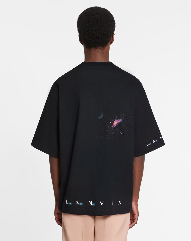 Lanvin Oversized T Shirts With Sci-fi Print T-shirt Herr Svarta | HG47-0417R0