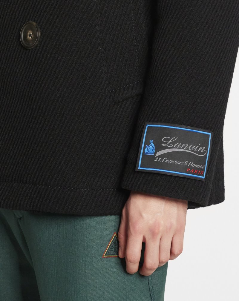 Lanvin Peacoat With Large Buttons Rockar Herr Svarta | WG78-5948G5