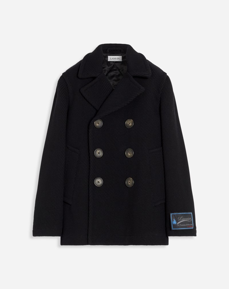 Lanvin Peacoat With Large Buttons Rockar Herr Svarta | WG78-5948G5