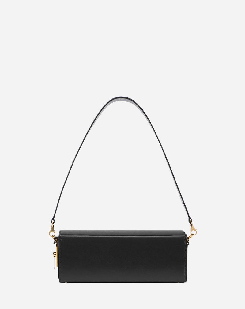 Lanvin Pencil Bag In Box Calf Väskor Dam Svarta | ZW47-4967A1