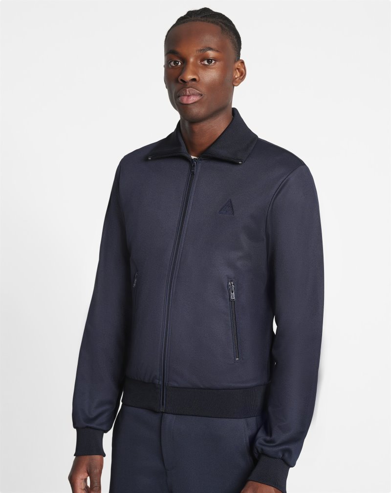 Lanvin Printed Lanvin Triangle Logo Jacket Jackor Herr Blå | EZ74-8154R7