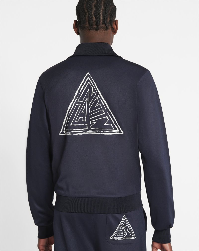Lanvin Printed Lanvin Triangle Logo Jacket Jackor Herr Blå | EZ74-8154R7