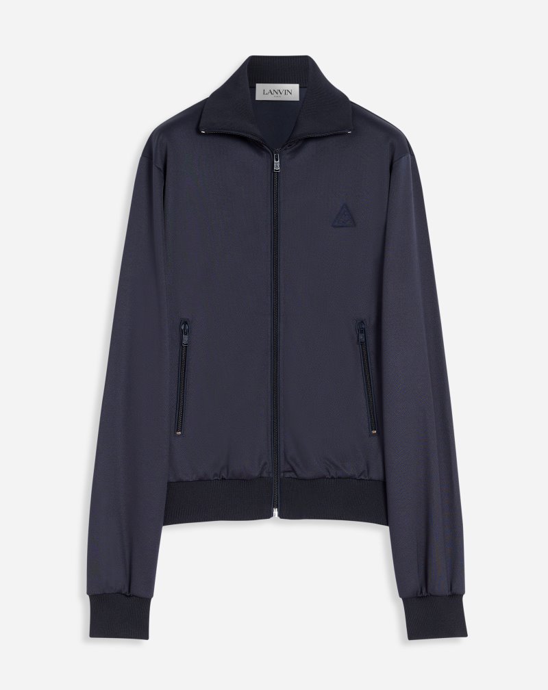 Lanvin Printed Lanvin Triangle Logo Jacket Jackor Herr Blå | EZ74-8154R7